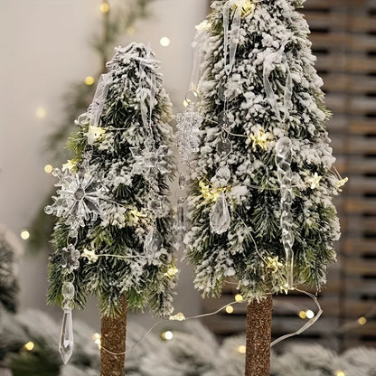 3/5/18pcs Crystal Christmas Tree Ornaments - New Year, Winter Party Decorations, Festive Tree Decorations, Best for Christmas