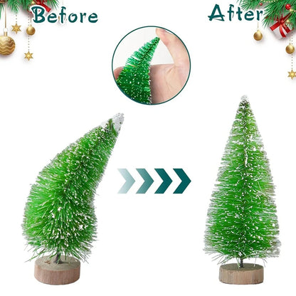 8/12pcs Mini Wooden Christmas Trees Artificial Christmas Tree for Xmas Tabletop Ornaments Christmas Decorations 2025 Navidad