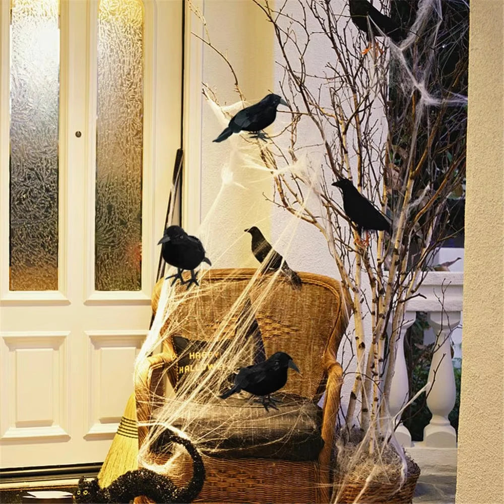 Halloween Decorations Black Crow,Simulation Fake Raven Bird Props,Halloween Haunted House Garden Outdoor Yard Decorations