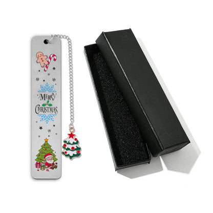 The best choice for Christmas reading gifts is stainless steel metal bookmarks, black high-end gift box packaging.