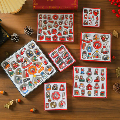 Christmas Tree Decoration,Set of Wooden Hanging Ornaments,Small Pendant,Gift Box,Window Props Ornaments,Christmas Decorations