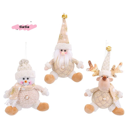 Christmas Tree Hanging Ornaments, Doll Decoration, Santa Claus, Hanging Pendant for Walls Windows and Doors, Cute