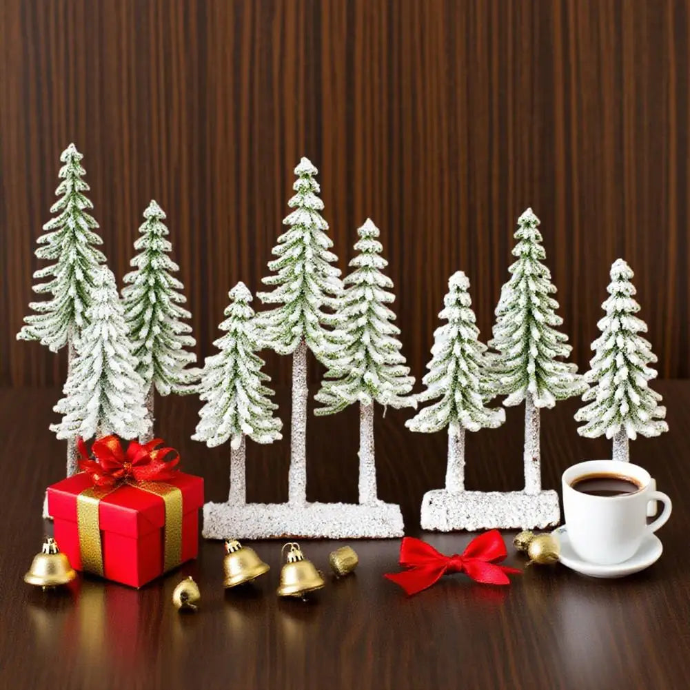 Christmas Tree Decoration Mini Christmas Tree Artificial Bottle Brush Trees with Snow Frost Flocked Pine for Winter Table Decor