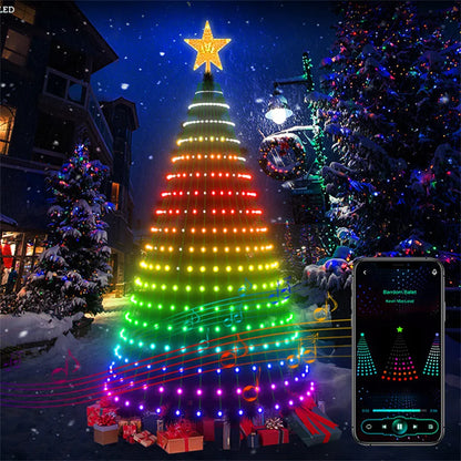 Christmas Ornamental Tree Lights Smart APP Music Sync Waterproof Indoor Outdoor String Christmas Decoration Atmosphere Lighting
