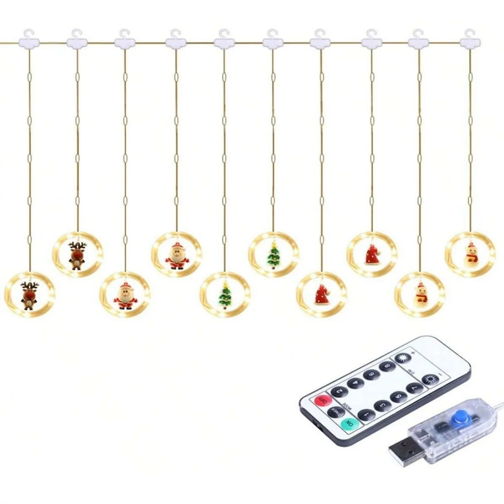 Christmas Led Decorative Lights Strip Star Curtain Lights Christmas Tree Lights String Festival Atmosphere Lights For Room Garde