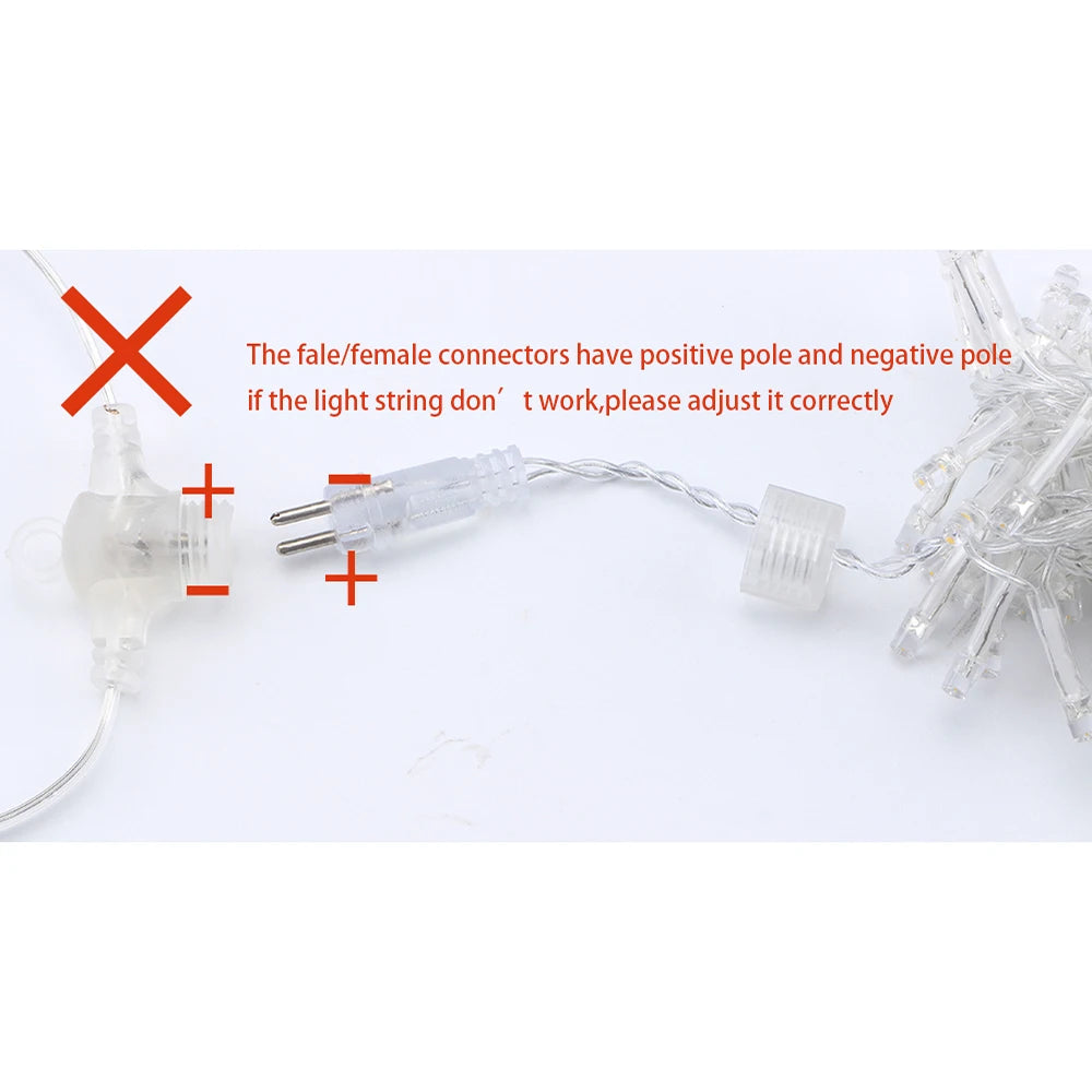 LED String Lights Christmas Garland Led Racimos Fairy Lights For Patio Party Wedding Party Garden Curtain Tree Decoration