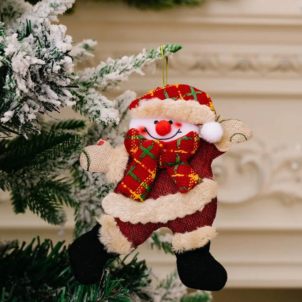 Christmas Tree Decorations, Plush Hanging Ornaments, Snowman Reindeer Bear Kids Room Window Pendants, Holiday Party Supplies