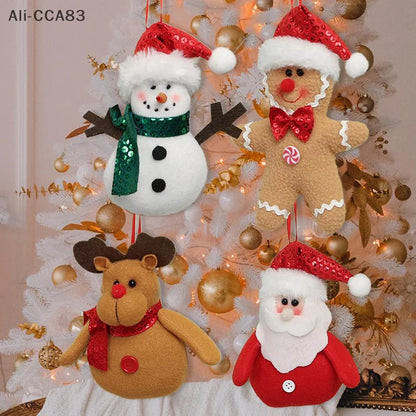 Christmas Tree Ornaments Xmas Decorative Hanging Ornaments Santa Reindeer Snowman For Holiday Party Decor Kids Gifts