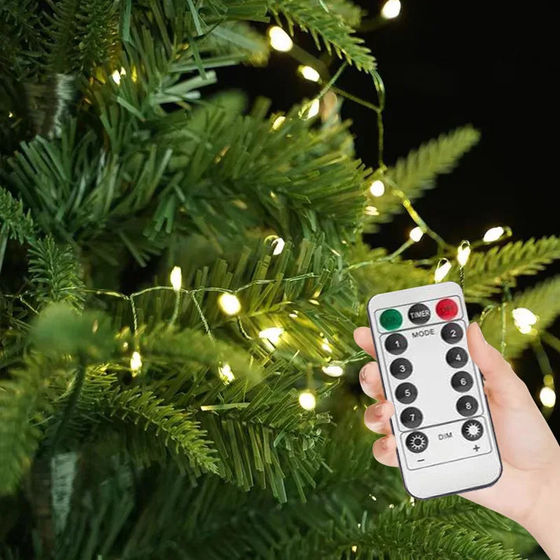 LED Firecracker String Lights EU/US DC Power Remote Control Halloween Garland Fairy Light for Wedding Party Christmas Decoration