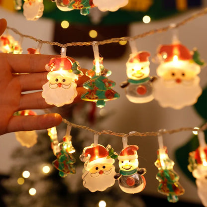 Christmas LED Lights String Santa Claus Snowman Fairy String Light Xmas Garland Xmas Tree LED Light Navidad Christmas Decoration