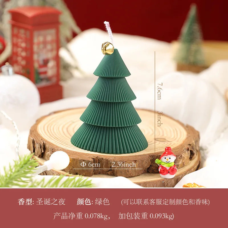 Christmas Tree Candle for Festive Decor  Red Green Home Decorative Candle for Holiday Celebrations New Year's Decor