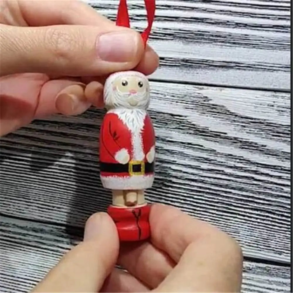 Christmas Wood Novel Party Decors Funny Santa Ornament Christmas Tree Decoration Holiday Hanging