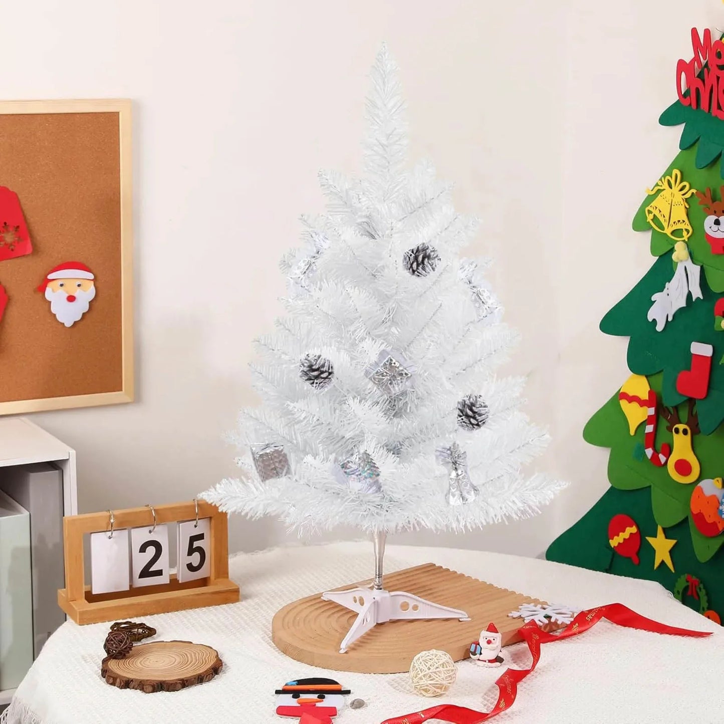 Artificial White Christmas Tree Mini Desktop Decoration 60cm Ornaments Trees Perfect For Home Garden Courtyard Decorate