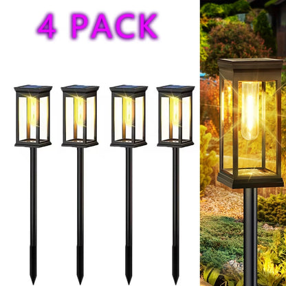 Outdoor Solar Path Lights Waterproof Garden Lighting for Patio Lawn Walkways Driveways Warm Landscape Lights