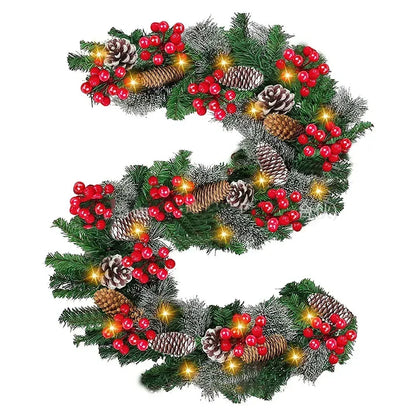 Christmas Tree Ornaments Xmas Wreath Christmas Vine Christmas Garland 2.7 Meters Wall Door Decor Christmas Decoration