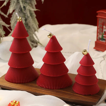 Christmas Tree Candle for Festive Decor  Red Green Home Decorative Candle for Holiday Celebrations New Year's Decor