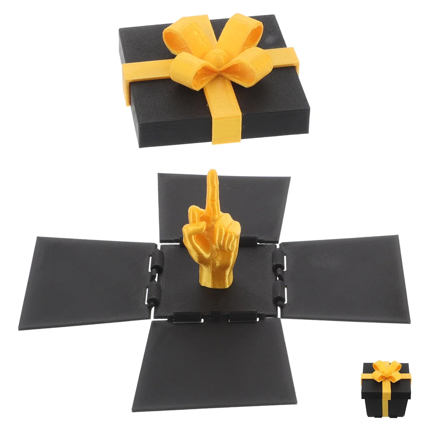 Middle Finger Surprise Gift Box Creative Spoof Hand Gesture Home Office Decor Funny Prank Toy New Year April Fools ' Day Gift