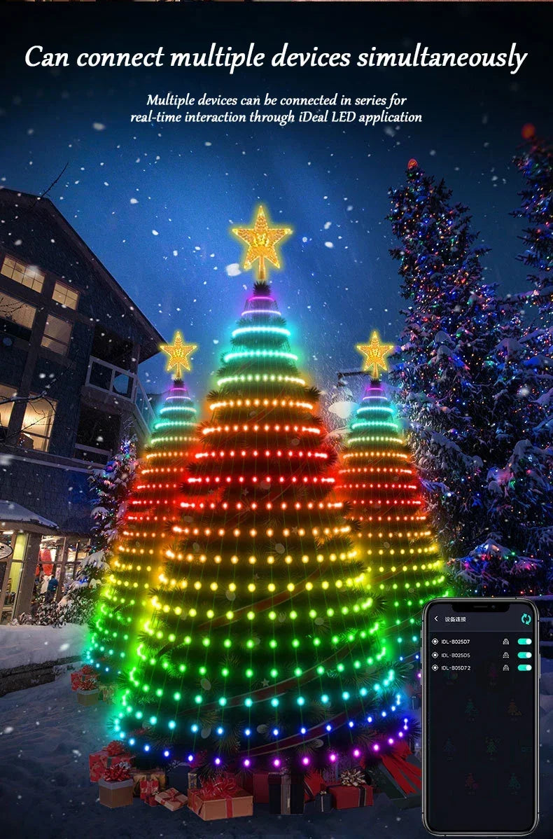 Christmas Decoration Lights 400 LED Christmas Tree Lights with Star Topper Indoor Outdoor String Lights for Yard Party Home