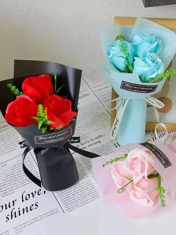Valentine's Day Gift Artificial Flowers Rose Soap Bouquet Christmas Roses Creative Home Decoration