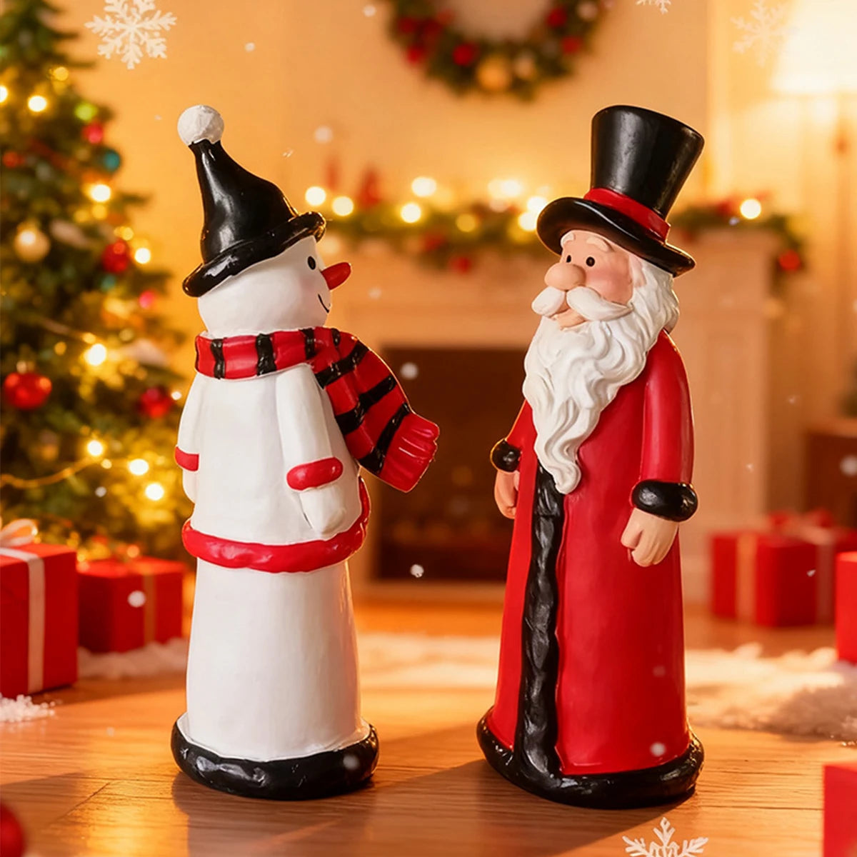 Christmas Decorations Hats Snowmen Santa Claus Ornaments Holiday Desktop Ceramic Decorations Handicrafts