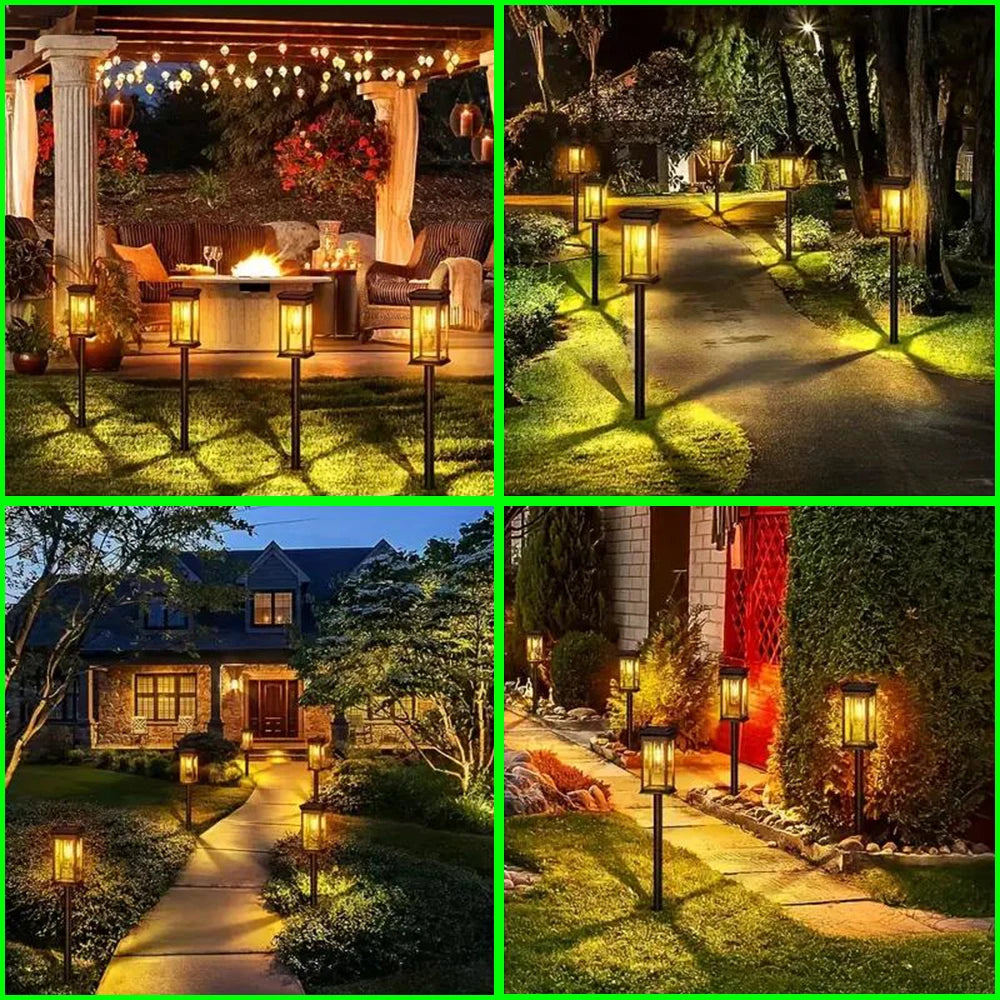 Outdoor Solar Path Lights Waterproof Garden Lighting for Patio Lawn Walkways Driveways Warm Landscape Lights