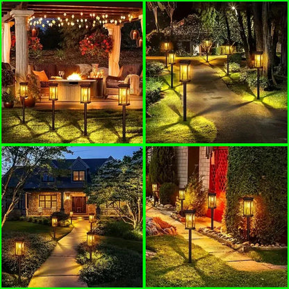 Outdoor Solar Path Lights Waterproof Garden Lighting for Patio Lawn Walkways Driveways Warm Landscape Lights