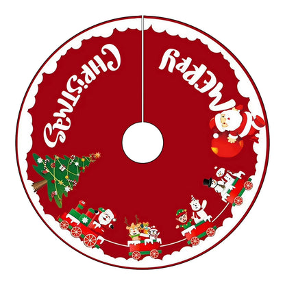 Red Plush Christmas Tree Skirt