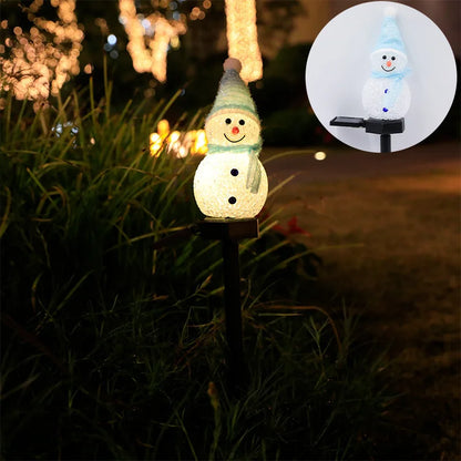 Christmas Decorations Light Solar Light Snowman Christmas Outdoor Solar Powered Stakes Lights For Corridor Patio Lawn Decoration