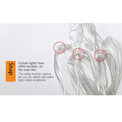 Christmas Snowflakes LED String Lights Flashing Fairy Curtain Lights  for Holiday Party Wedding Xmas Decoration Household Goods