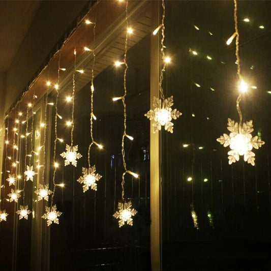 Christmas Snowflake LED String Lights Fairy Curtain Decoration