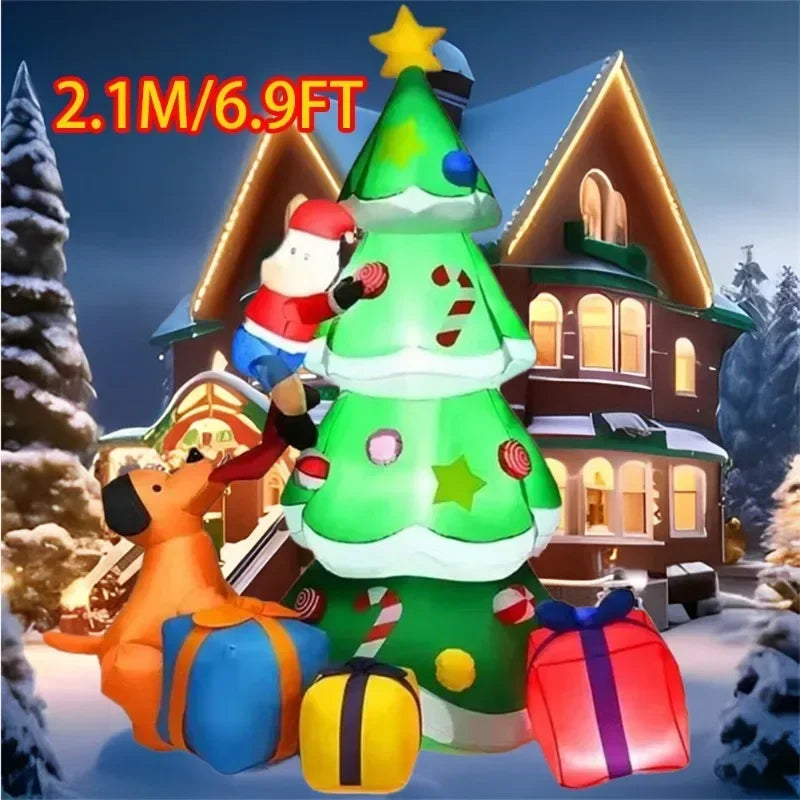 Christmas Tree Style Decorations Built-in LED Lights Inflatable Toys Model Indoor Outdoor Ornament Xmas Party Garden Decor Props