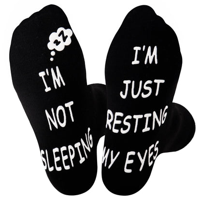 Gifts For Men BoyFriend Christmas Birthday Presents 1Pairs 'I Am Gaming'' I'm not Sleeping' Print Funny Novelty Cotton Socks