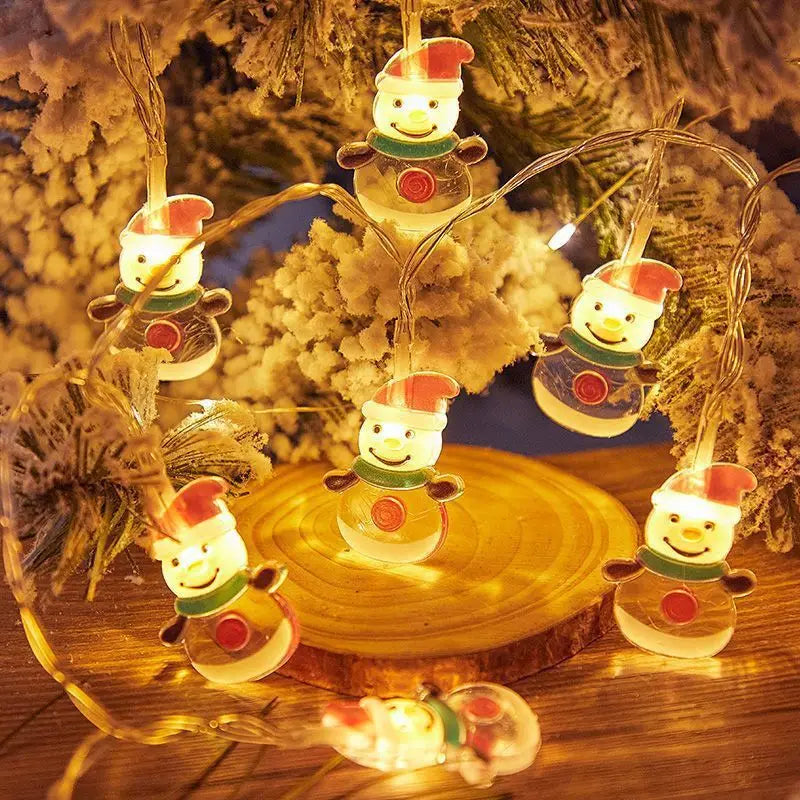 Christmas LED Color Light Strings Snowman Elders Christmas Tree Decorative Lights Scene Party Pendants Ambient Lights