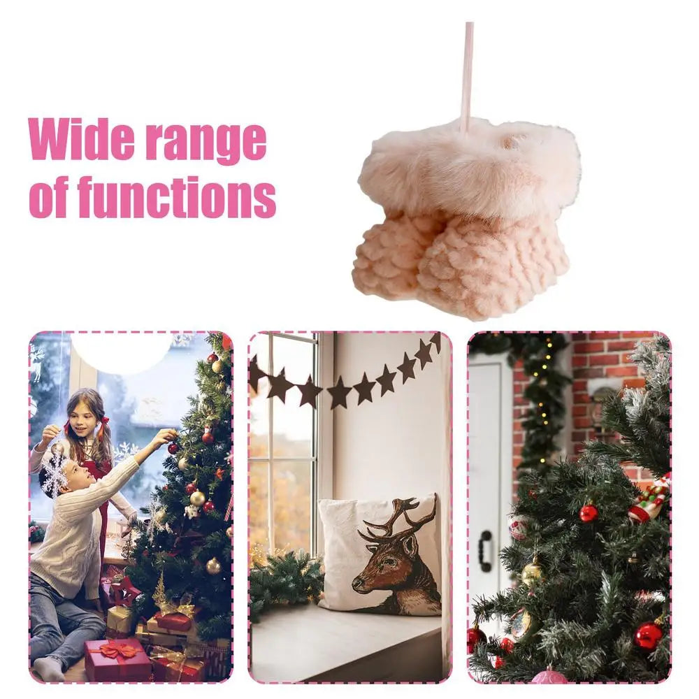 Christmas Plush Ornaments Party Home Ornament Decoration Accessories For Christmas Trees Cute Boot Pendant Christmas Tree Small