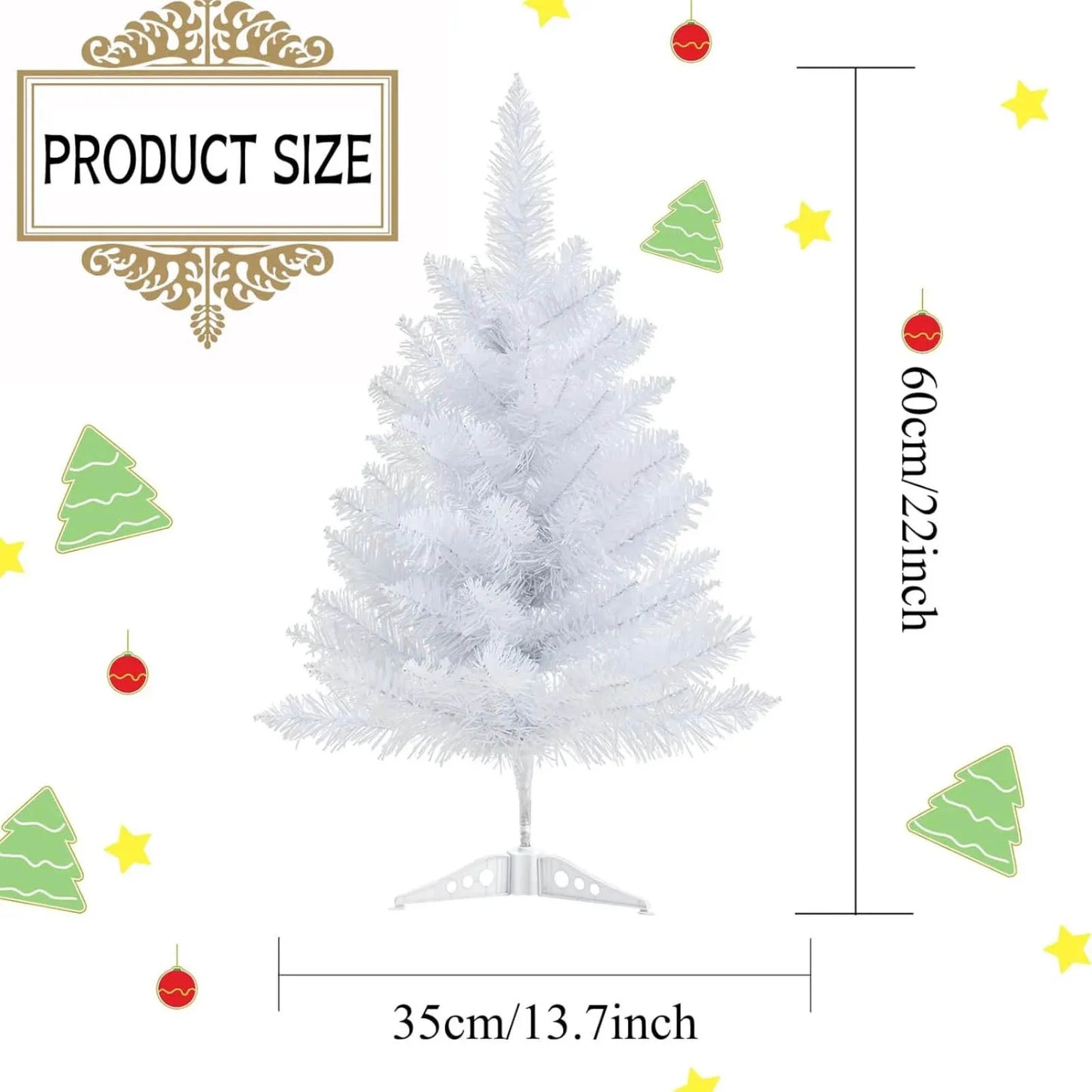 Artificial White Christmas Tree Mini Desktop Decoration 60cm Ornaments Trees Perfect For Home Garden Courtyard Decorate