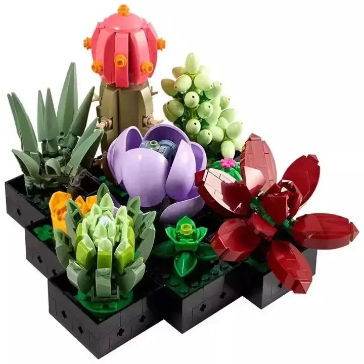 8 bouquets of eternal flowers, roses, orchids, succulents, building blocks, gifts for girls and children  Christmas Gifts