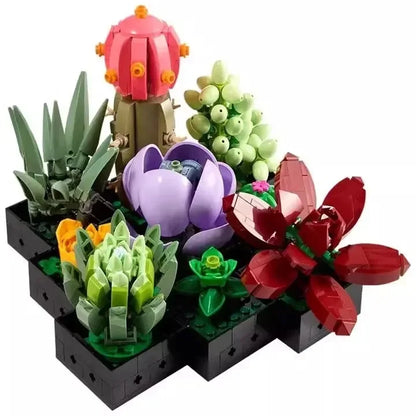 8 bouquets of eternal flowers, roses, orchids, succulents, building blocks, gifts for girls and children  Christmas Gifts