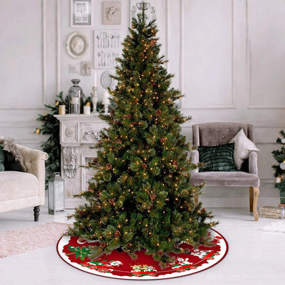 Red Plush Christmas Tree Skirt