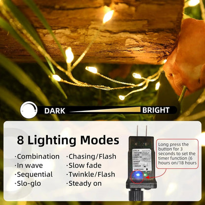 LED Firecracker String Lights Garland Fairy Light Christmas Tree Lights for Wedding Party Christmas Outdoor Decoration 2025