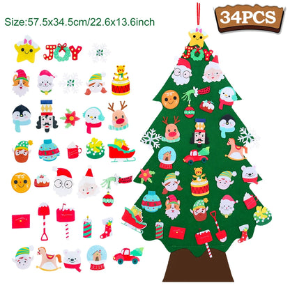 Kids DIY Felt Christmas Tree Merry Christmas Decorations For Home 2025 Christmas Ornaments Navidad 2026 New Year Gifts Xmas Tree