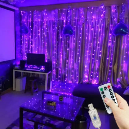 Christmas Fairy Light Party 8 Mode LED Holiday USB Curtain String Lights Birthday Decoration Garland Wedding Home Decor 3M 6M