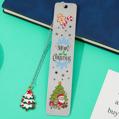 The best choice for Christmas reading gifts is stainless steel metal bookmarks, black high-end gift box packaging.