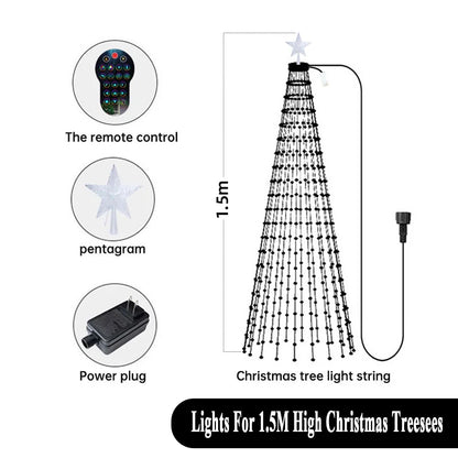 Christmas Tree Lights Smart RGB LED String Lights With  Star Topper Music Sync Timer Bluetooth App Controlled Holiday Lighting