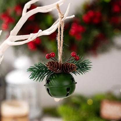 Christmas Jingle Bells Ornaments Retro Metal Christmas Bells Set Holiday Christmas Tree Decoration Window Memorial Ornament
