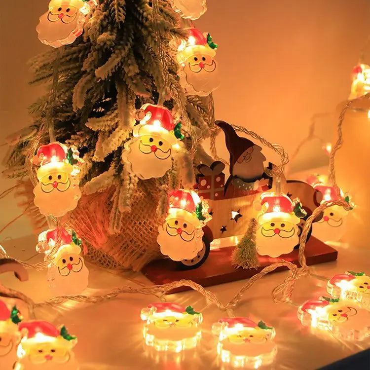 Christmas LED Color Light Strings Snowman Elders Christmas Tree Decorative Lights Scene Party Pendants Ambient Lights