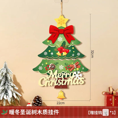 Christmas decorations, small ornaments, scene atmosphere decoration, Christmas tree hanging decorations, bedroom door ornaments