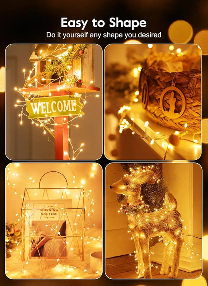 3/6/9M USB Power LED Firecracker String Lights Remote Control Garland Fairy Lights for Wedding Party Garden Christmas Decoration