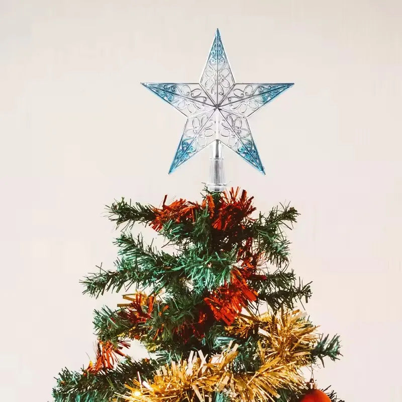 Christmas Ornament Christmas Tree Star Topper Star Party Decoration Tree toppers Blue Decorchraitmas Supplies Favors