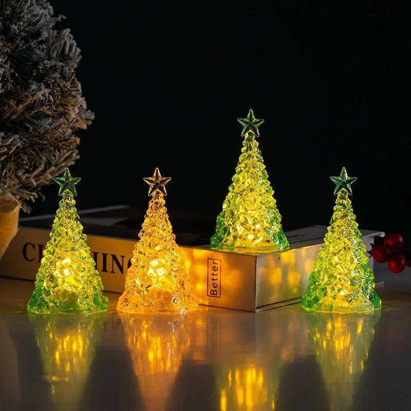 Christmas Tree With Lights Mini Christmas Trees With Led Lights Clear Crystal Table Tree Ornaments For Christmas Decorations