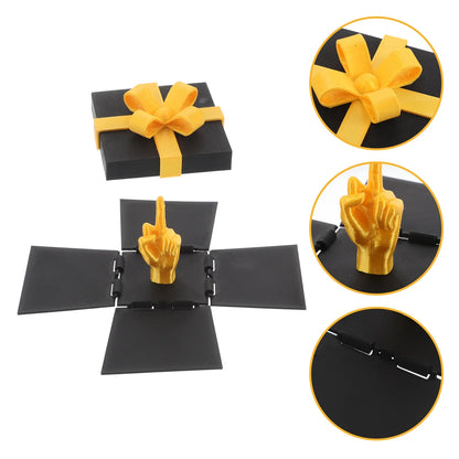 Middle Finger Surprise Gift Box Creative Spoof Hand Gesture Home Office Decor Funny Prank Toy New Year April Fools ' Day Gift